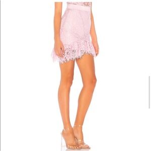 NBD Light Pink Lace Mini Skirt